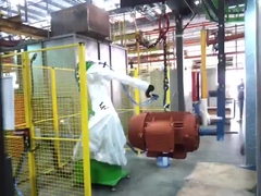 Robô de pintura GR650 aplicado na indústria de motores de peças metálicas